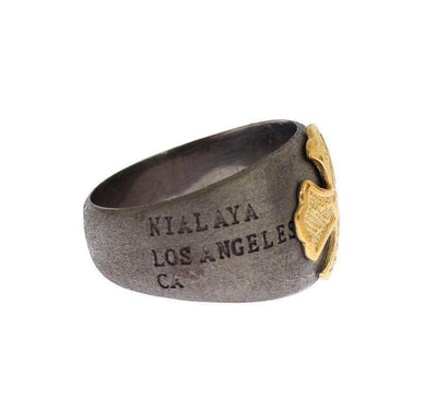 Nialaya Gold Crest 925 Sterling Silver Ring #men, Catch, EU58 | US9, EU63 | US11, EU66 | US12, feed-agegroup-adult, feed-color-gray, feed-gender-male, feed-size-EU58 | US9, feed-size-EU63 | US11, feed-size-EU66 | US12, Gender_Men, Gray, Kogan, Nialaya, Rings - Men - Jewelry at SEYMAYKA