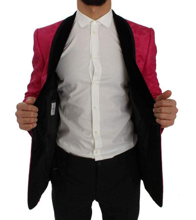 Dolce & Gabbana Pink Floral Brocade Slim Blazer Jacket #men, Blazers - Men - Clothing, Dolce & Gabbana, feed-agegroup-adult, feed-color-Pink, feed-gender-male, IT44 | XS, Pink at SEYMAYKA