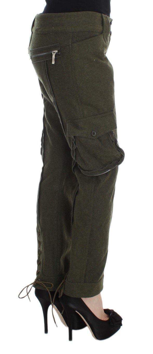 ERMANNO SCERVINO Women   Wool Blend Loose Fit Cargo Pants #women, Catch, Ermanno Scervino, feed-agegroup-adult, feed-color-green, feed-gender-female, feed-size-IT40|S, feed-size-IT42|M, Gender_Women, Green, IT40|S, IT42|M, Jeans & Pants - Women - Clothing, Kogan, Women - New Arrivals at SEYMAYKA