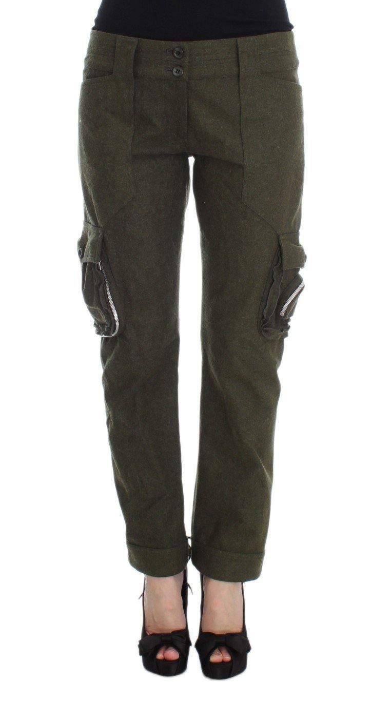 ERMANNO SCERVINO Women   Wool Blend Loose Fit Cargo Pants #women, Catch, Ermanno Scervino, feed-agegroup-adult, feed-color-green, feed-gender-female, feed-size-IT40|S, feed-size-IT42|M, Gender_Women, Green, IT40|S, IT42|M, Jeans & Pants - Women - Clothing, Kogan, Women - New Arrivals at SEYMAYKA