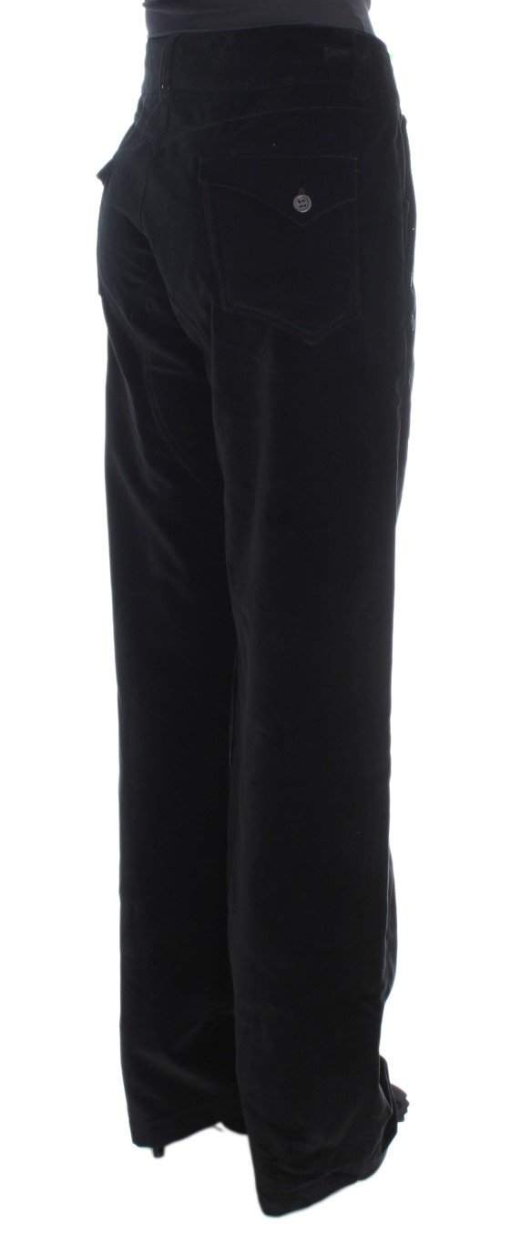 ERMANNO SCERVINO Women  Velvet Cotton Straight Legs Pants #women, Black, Catch, Ermanno Scervino, feed-agegroup-adult, feed-color-black, feed-gender-female, feed-size-IT46|XL, Gender_Women, IT46|XL, Jeans & Pants - Women - Clothing, Kogan, Women - New Arrivals at SEYMAYKA