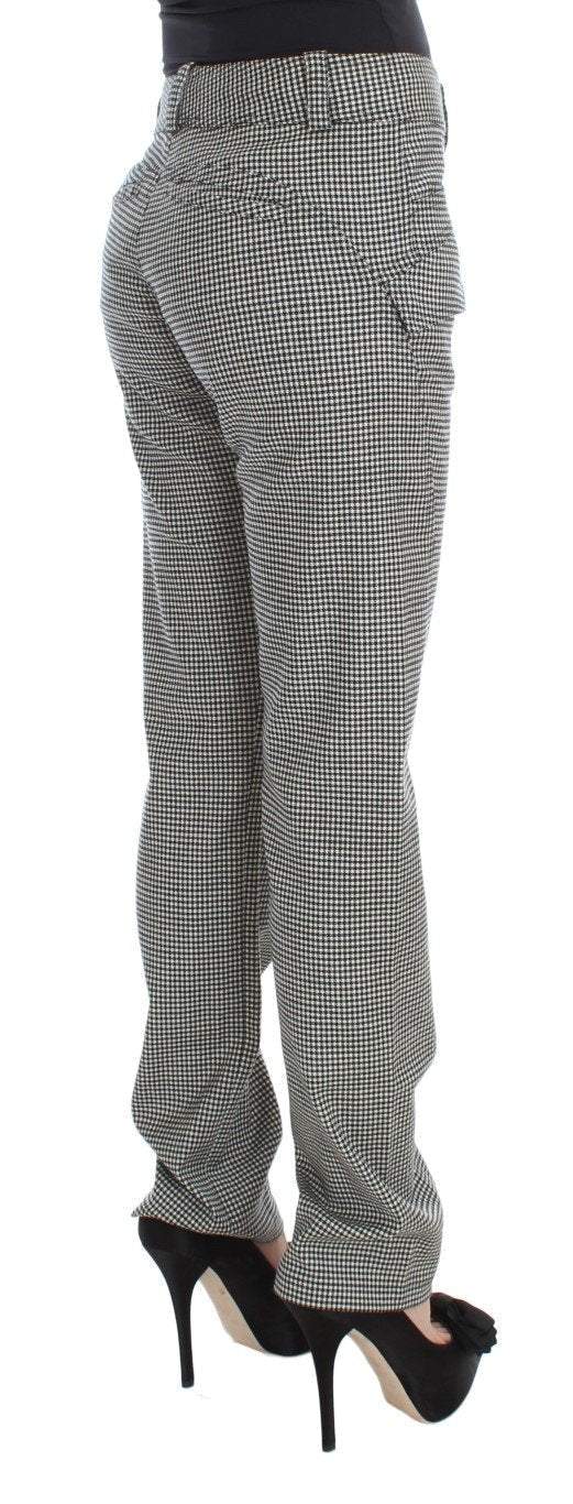 ERMANNO SCERVINO Women   Checkered Cotton Casual Pants #women, Black/White, Catch, Ermanno Scervino, feed-agegroup-adult, feed-color-black, feed-color-white, feed-gender-female, feed-size-IT42|M, Gender_Women, IT42|M, Jeans & Pants - Women - Clothing, Kogan, Women - New Arrivals at SEYMAYKA