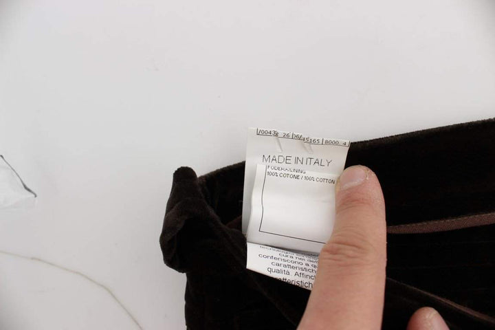 ERMANNO SCERVINO Women   Cotton Velvet Zippers Slim Fit Pants #women, Brown, Catch, Ermanno Scervino, feed-agegroup-adult, feed-color-brown, feed-gender-female, feed-size-IT40|S, Gender_Women, IT40|S, Jeans & Pants - Women - Clothing, Kogan, Women - New Arrivals at SEYMAYKA