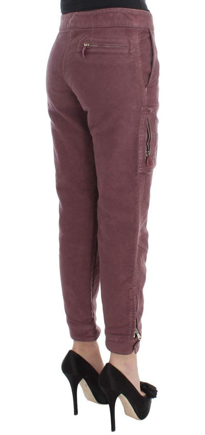 ERMANNO SCERVINO Women  Bordeaux Cotton Cropped Cargo Pants #women, Bordeaux, Catch, Ermanno Scervino, feed-agegroup-adult, feed-color-bordeaux, feed-gender-female, feed-size-IT38|XS, Gender_Women, IT38|XS, Jeans & Pants - Women - Clothing, Kogan, Women - New Arrivals at SEYMAYKA