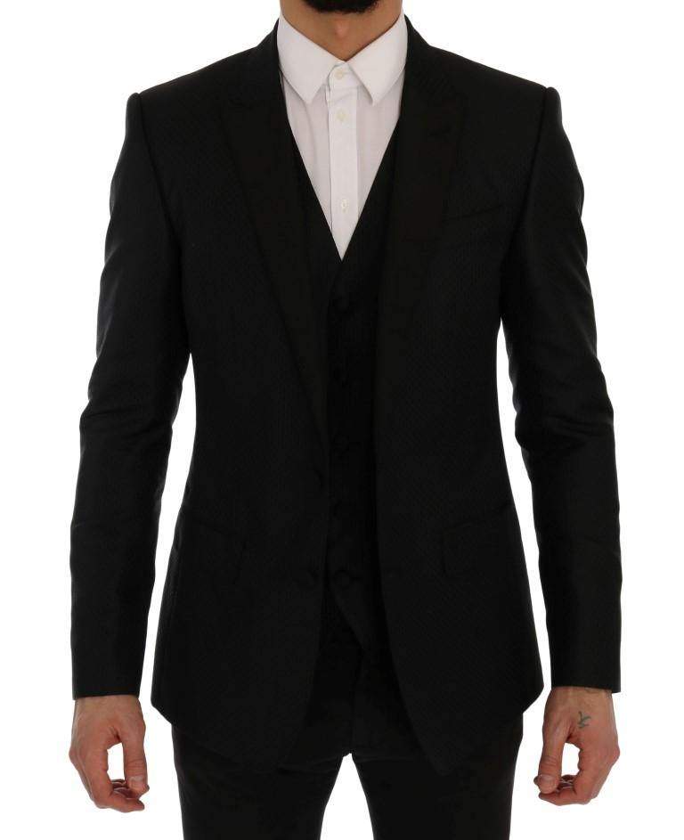 Dolce & Gabbana  Black Blue MARTINI Silk Blazer Jacket #men, Black, Blazers - Men - Clothing, Brand_Dolce & Gabbana, Catch, Dolce & Gabbana, feed-agegroup-adult, feed-color-black, feed-gender-male, feed-size-IT48 | M, Gender_Men, IT48 | M, Kogan, Men - New Arrivals at SEYMAYKA