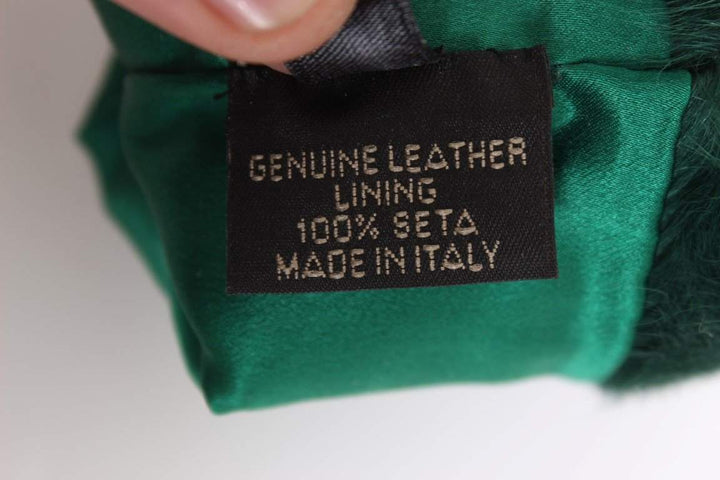 Dolce & Gabbana  Green Leather Xiangao Fur Elbow Gloves #women, 8|M, Accessories - New Arrivals, Brand_Dolce & Gabbana, Catch, Dolce & Gabbana, feed-agegroup-adult, feed-color-green, feed-gender-female, feed-size-8|M, Gender_Women, Gloves - Women - Accessories, Green, Kogan at SEYMAYKA