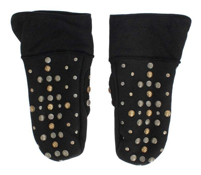 Dolce & Gabbana  Gray Wool Shearling Studded Gloves #men, 9|M, Accessories - New Arrivals, Brand_Dolce & Gabbana, Catch, Dolce & Gabbana, feed-agegroup-adult, feed-color-gray, feed-gender-male, feed-size-9|M, Gender_Men, Gloves - Men - Accessories, Gray, Kogan at SEYMAYKA