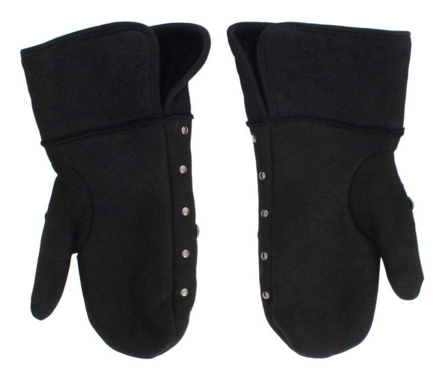 Dolce & Gabbana  Gray Wool Shearling Studded Gloves #men, 9|M, Accessories - New Arrivals, Brand_Dolce & Gabbana, Catch, Dolce & Gabbana, feed-agegroup-adult, feed-color-gray, feed-gender-male, feed-size-9|M, Gender_Men, Gloves - Men - Accessories, Gray, Kogan at SEYMAYKA