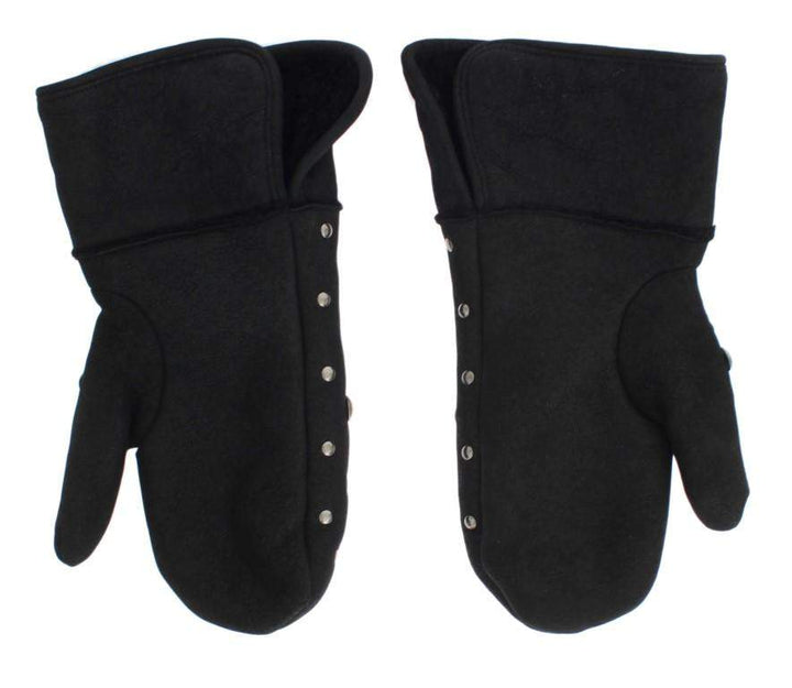 Dolce & Gabbana  Gray Wool Shearling Studded Gloves #men, 9|M, Accessories - New Arrivals, Brand_Dolce & Gabbana, Catch, Dolce & Gabbana, feed-agegroup-adult, feed-color-gray, feed-gender-male, feed-size-9|M, Gender_Men, Gloves - Men - Accessories, Gray, Kogan at SEYMAYKA
