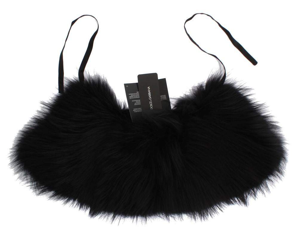Dolce & Gabbana Black Fox Fur Collar Scarf #women, Accessories - New Arrivals, Black, Brand_Dolce & Gabbana, Catch, Dolce & Gabbana, feed-agegroup-adult, feed-color-black, feed-gender-female, feed-size-IT36|XXS, feed-size-IT38|XS, feed-size-IT40|S, feed-size-IT42|M, feed-size-IT44|L, Gender_Women, IT36|XXS, IT38|XS, IT40|S, IT42|M, IT44|L, Kogan, Scarves - Women - Accessories at SEYMAYKA