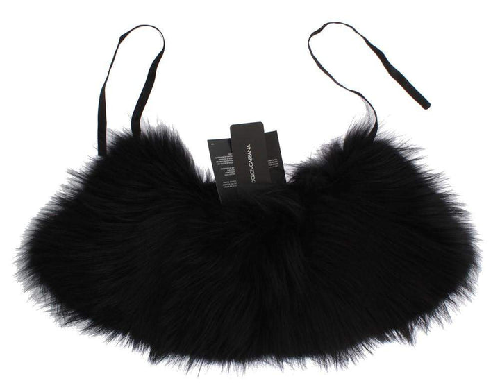 Dolce & Gabbana Black Fox Fur Collar Scarf #women, Accessories - New Arrivals, Black, Brand_Dolce & Gabbana, Catch, Dolce & Gabbana, feed-agegroup-adult, feed-color-black, feed-gender-female, feed-size-IT36|XXS, feed-size-IT38|XS, feed-size-IT40|S, feed-size-IT42|M, feed-size-IT44|L, Gender_Women, IT36|XXS, IT38|XS, IT40|S, IT42|M, IT44|L, Kogan, Scarves - Women - Accessories at SEYMAYKA