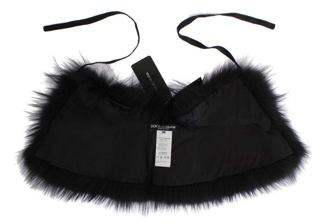 Dolce & Gabbana Black Fox Fur Collar Scarf #women, Accessories - New Arrivals, Black, Brand_Dolce & Gabbana, Catch, Dolce & Gabbana, feed-agegroup-adult, feed-color-black, feed-gender-female, feed-size-IT36|XXS, feed-size-IT38|XS, feed-size-IT40|S, feed-size-IT42|M, feed-size-IT44|L, Gender_Women, IT36|XXS, IT38|XS, IT40|S, IT42|M, IT44|L, Kogan, Scarves - Women - Accessories at SEYMAYKA