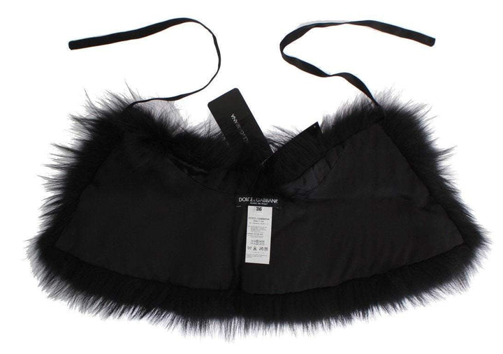 Dolce & Gabbana Black Fox Fur Collar Scarf #women, Accessories - New Arrivals, Black, Brand_Dolce & Gabbana, Catch, Dolce & Gabbana, feed-agegroup-adult, feed-color-black, feed-gender-female, feed-size-IT36|XXS, feed-size-IT38|XS, feed-size-IT40|S, feed-size-IT42|M, feed-size-IT44|L, Gender_Women, IT36|XXS, IT38|XS, IT40|S, IT42|M, IT44|L, Kogan, Scarves - Women - Accessories at SEYMAYKA