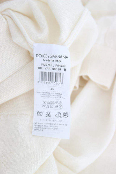 Dolce & Gabbana  White 100% Cashmere Sweater #women, Brand_Dolce & Gabbana, Catch, Dolce & Gabbana, feed-agegroup-adult, feed-color-white, feed-gender-female, feed-size-IT40|S, Gender_Women, IT40|S, Kogan, Sweaters - Women - Clothing, White, Women - New Arrivals at SEYMAYKA