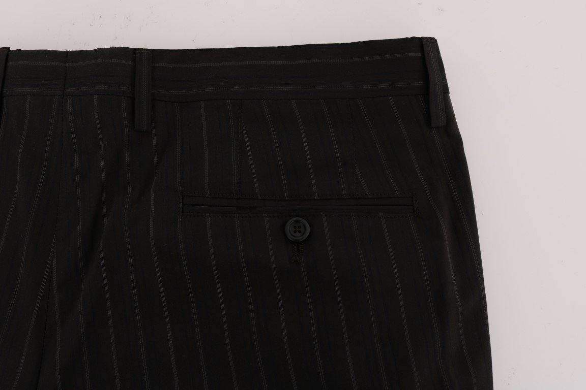 Dolce & Gabbana  Brown Striped Cotton Dress Formal Pants #men, Brand_Dolce & Gabbana, Brown, Catch, Dolce & Gabbana, feed-agegroup-adult, feed-color-brown, feed-gender-male, feed-size-IT54 | XL, feed-size-IT56 | XXL, Gender_Men, IT54 | XL, IT56 | XXL, Jeans & Pants - Men - Clothing, Kogan at SEYMAYKA