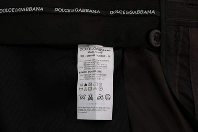 Dolce & Gabbana  Brown Striped Cotton Dress Formal Pants #men, Brand_Dolce & Gabbana, Brown, Catch, Dolce & Gabbana, feed-agegroup-adult, feed-color-brown, feed-gender-male, feed-size-IT54 | XL, feed-size-IT56 | XXL, Gender_Men, IT54 | XL, IT56 | XXL, Jeans & Pants - Men - Clothing, Kogan at SEYMAYKA