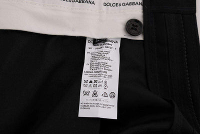 Dolce & Gabbana  Blue Striped Wool Stretch Pants #men, Blue, Brand_Dolce & Gabbana, Catch, Dolce & Gabbana, feed-agegroup-adult, feed-color-blue, feed-gender-male, feed-size-IT54 | XXL, Gender_Men, IT54 | XXL, Jeans & Pants - Men - Clothing, Kogan at SEYMAYKA