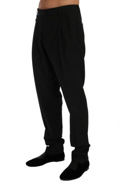 Dolce & Gabbana Black Striped Wool Stretch Pants #men, Dolce & Gabbana, feed-agegroup-adult, feed-color-black, feed-gender-male, IT54 | XL, IT56 | XXL, Jeans & Pants - Men - Clothing at SEYMAYKA