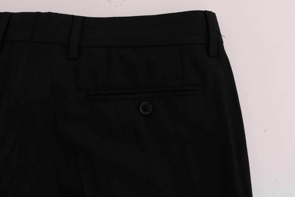Dolce & Gabbana Black Striped Wool Stretch Pants #men, Dolce & Gabbana, feed-agegroup-adult, feed-color-black, feed-gender-male, IT54 | XL, IT56 | XXL, Jeans & Pants - Men - Clothing at SEYMAYKA