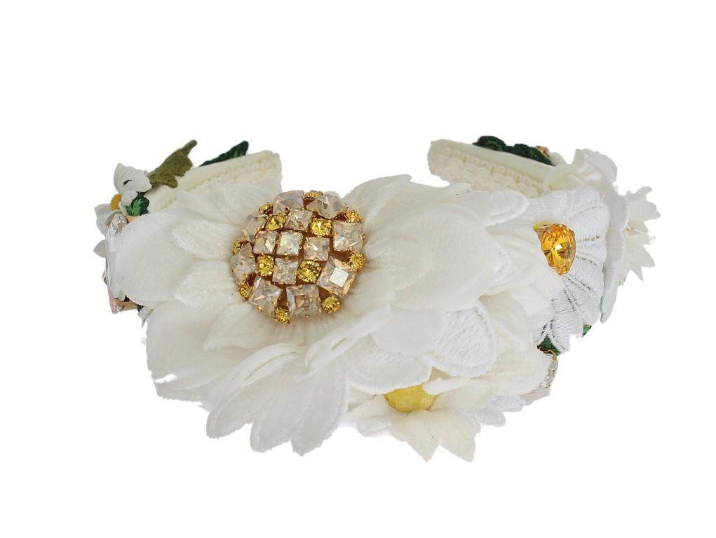 Dolce & Gabbana Yellow White Sunflower Crystal Floral Headband #women, Accessories - New Arrivals, Brand_Dolce & Gabbana, Catch, Dolce & Gabbana, feed-agegroup-adult, feed-color-multicolor, feed-gender-female, feed-size-OS, Gender_Women, Headbands - Women - Accessories, Kogan, Multicolor at SEYMAYKA