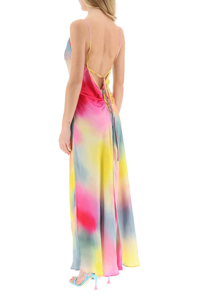 Msgm multicolor satin dress-2