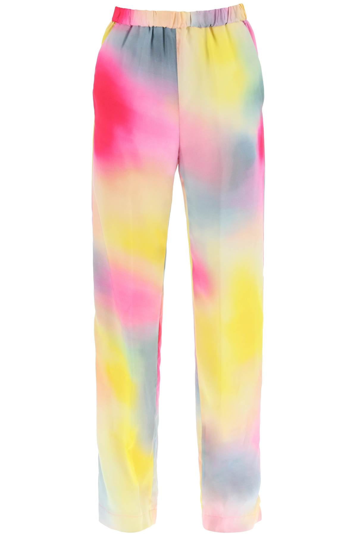 Msgm multicolored satin pants-0