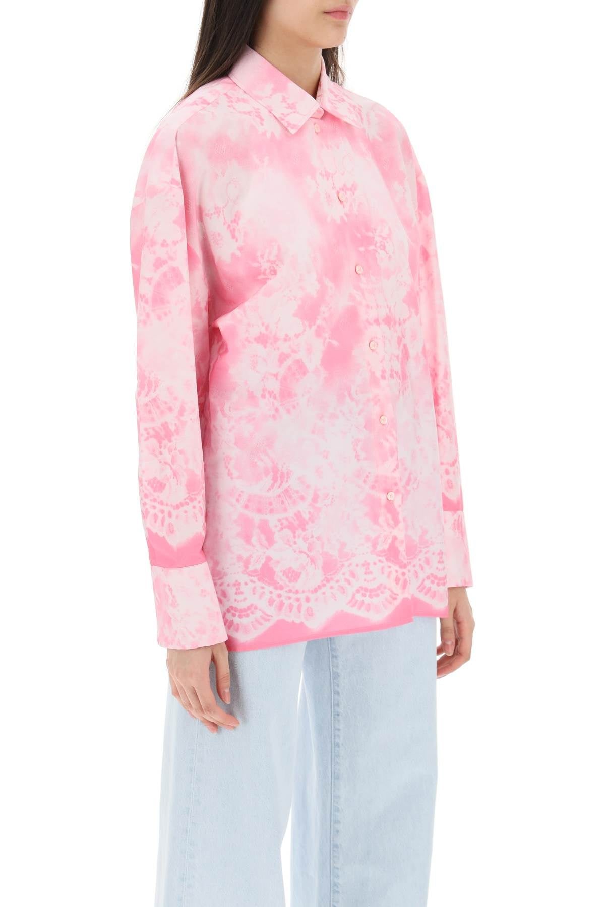 Msgm oversized shirt with all-over print-1