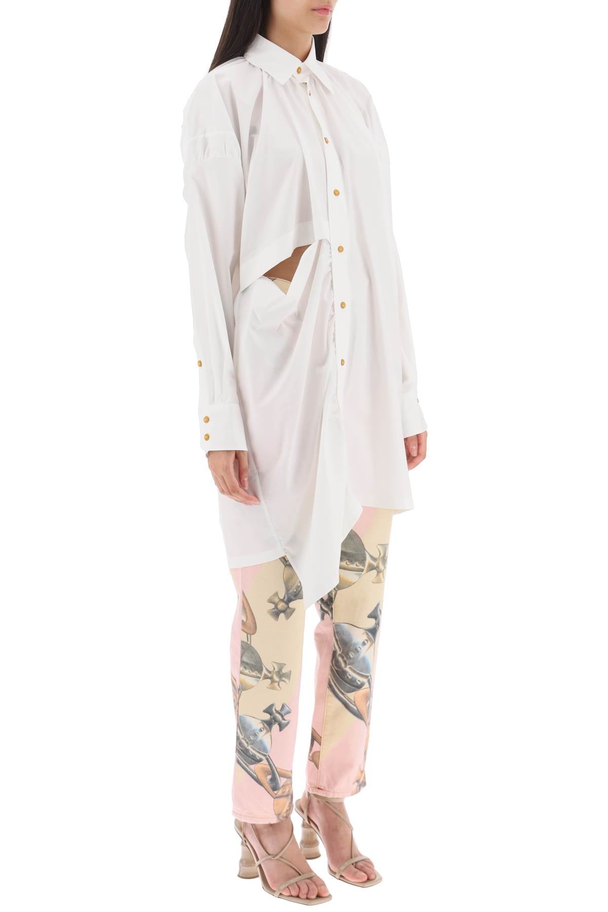 Vivienne westwood gibbon asymmetric shirt dress with cut-outs-1