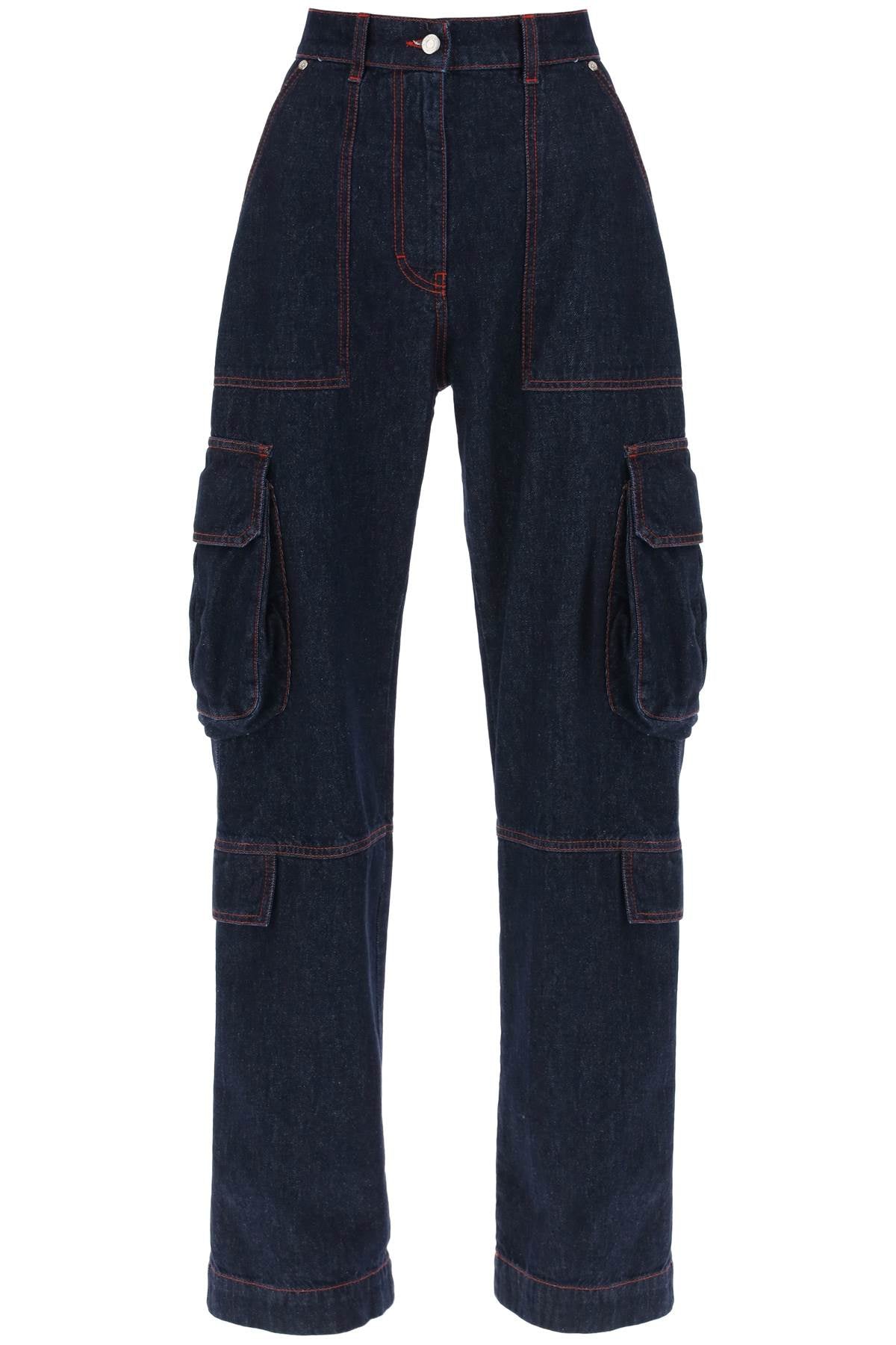 Msgm cargo jeans with flared cut-0