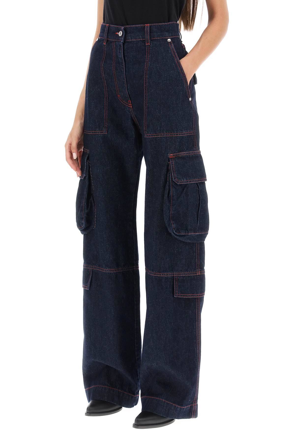 Msgm cargo jeans with flared cut-3