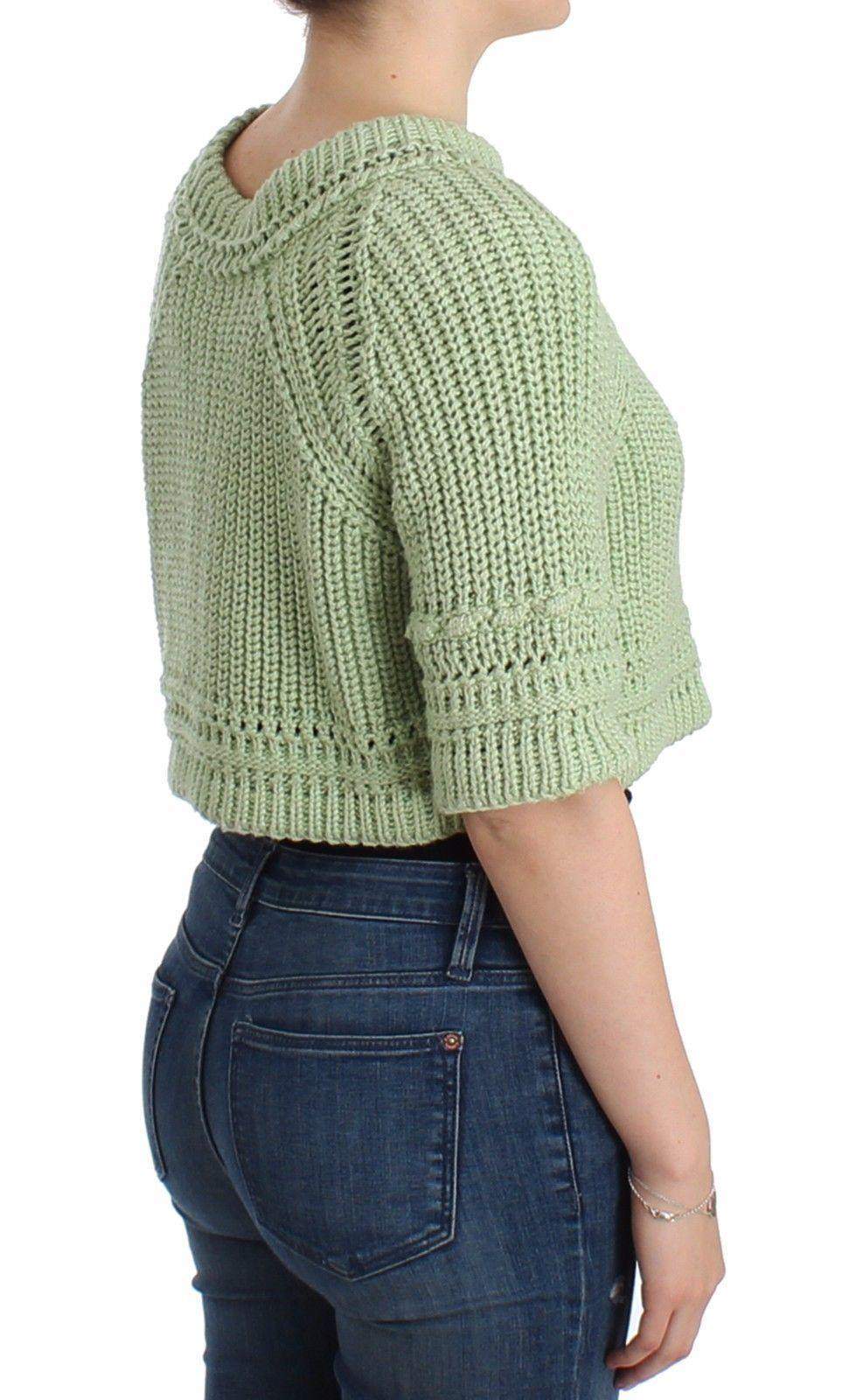 ERMANNO SCERVINO Women   Cropped Knit Sweater #women, Catch, Ermanno Scervino, feed-agegroup-adult, feed-color-green, feed-gender-female, feed-size-IT42 | S, Gender_Women, Green, IT42 | S, Kogan, Sweaters - Women - Clothing at SEYMAYKA