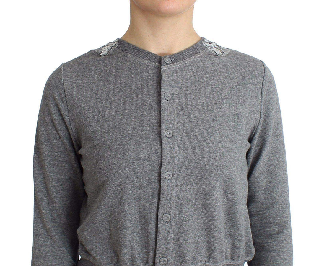 ERMANNO SCERVINO Women   Lingerie Lace Sweater Cardigan Top #women, Catch, Ermanno Scervino, feed-agegroup-adult, feed-color-gray, feed-gender-female, feed-size-IT42 | S, Gender_Women, Gray, IT42 | S, Kogan, Sweaters - Women - Clothing at SEYMAYKA