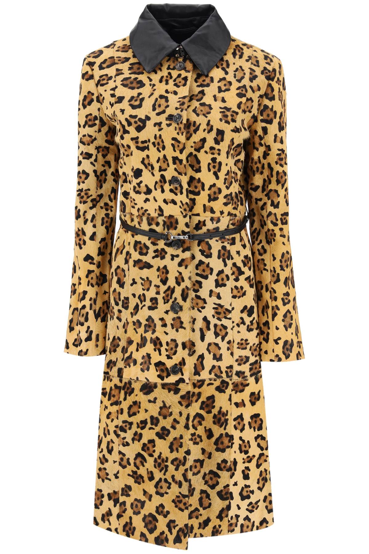 Saks potts 'ginger' leopard motif ponyskin coat-0