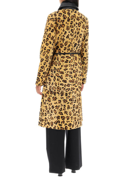 Saks potts 'ginger' leopard motif ponyskin coat-2