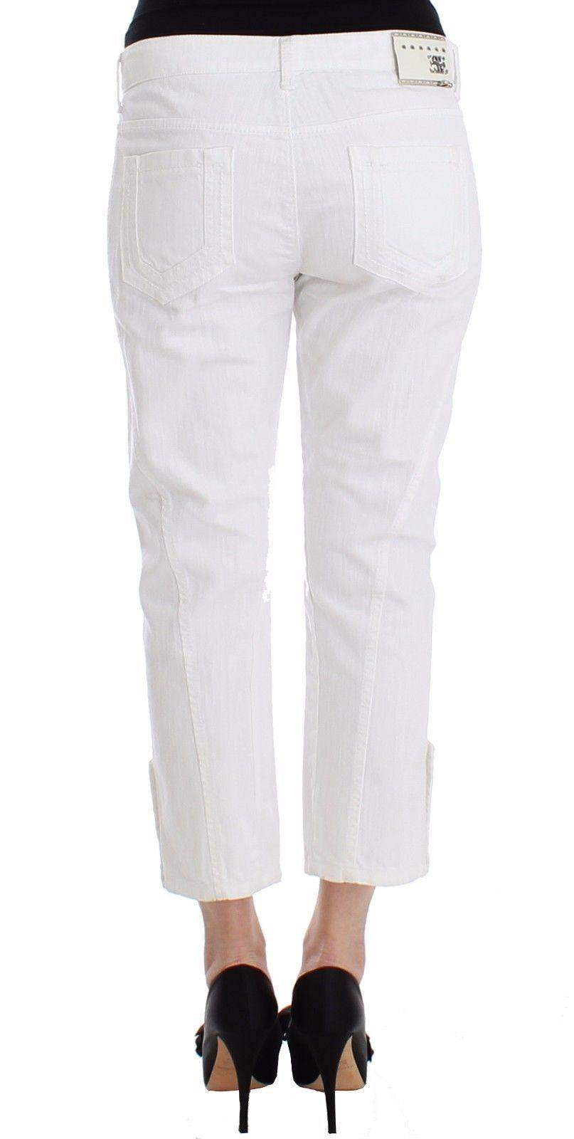 ERMANNO SCERVINO Women   Cropped  Branded Capri Jeans #women, 42 | S, Catch, Ermanno Scervino, feed-agegroup-adult, feed-color-white, feed-gender-female, feed-size-42 | S, Gender_Women, Jeans & Pants - Women - Clothing, Kogan, White at SEYMAYKA