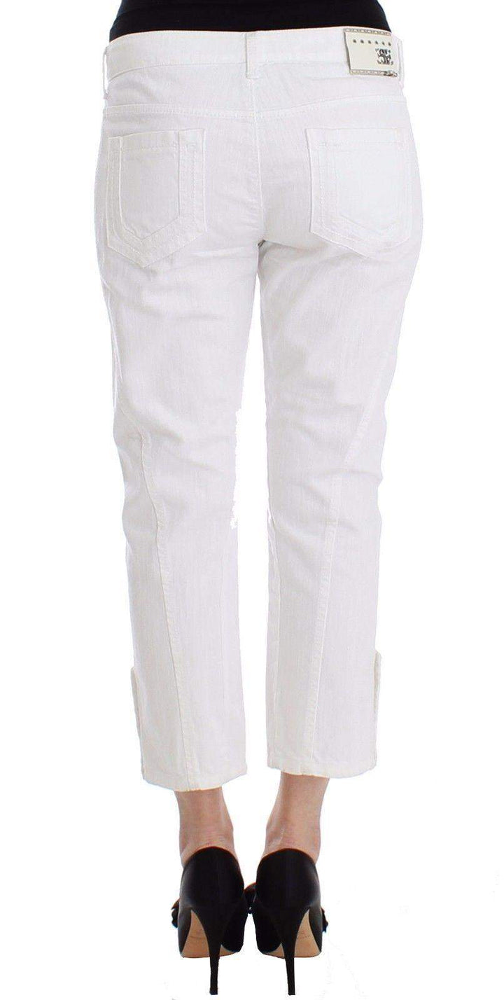 ERMANNO SCERVINO Women   Cropped  Branded Capri Jeans #women, 42 | S, Catch, Ermanno Scervino, feed-agegroup-adult, feed-color-white, feed-gender-female, feed-size-42 | S, Gender_Women, Jeans & Pants - Women - Clothing, Kogan, White at SEYMAYKA