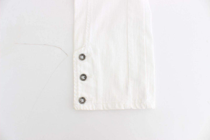 ERMANNO SCERVINO Women   Cropped  Branded Capri Jeans #women, 42 | S, Catch, Ermanno Scervino, feed-agegroup-adult, feed-color-white, feed-gender-female, feed-size-42 | S, Gender_Women, Jeans & Pants - Women - Clothing, Kogan, White at SEYMAYKA