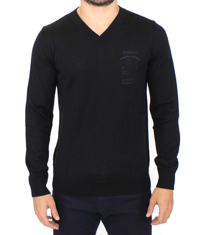 ERMANNO SCERVINO Men Wool Blend V-neck Pullover Sweater #men, Black, Catch, Ermanno Scervino, feed-agegroup-adult, feed-color-black, feed-gender-male, feed-size-IT48 | M, Gender_Men, IT48 | M, Kogan, Sweaters - Men - Clothing at SEYMAYKA