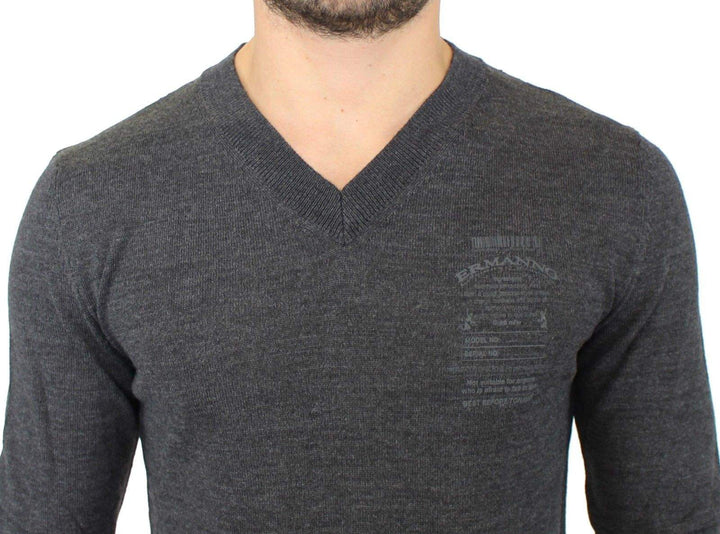 ERMANNO SCERVINO Men  Wool Blend V-neck Pullover Sweater #men, Catch, Ermanno Scervino, feed-agegroup-adult, feed-color-gray, feed-gender-male, feed-size-IT46 | S, feed-size-IT54 | XL, Gender_Men, Gray, IT46 | S, IT54 | XL, Kogan, Sleepwear - Men - Clothing at SEYMAYKA