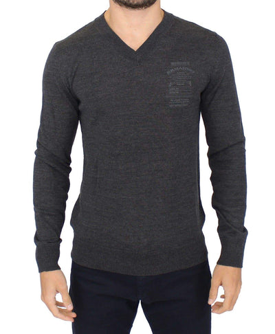 ERMANNO SCERVINO Men  Wool Blend V-neck Pullover Sweater #men, Catch, Ermanno Scervino, feed-agegroup-adult, feed-color-gray, feed-gender-male, feed-size-IT46 | S, feed-size-IT54 | XL, Gender_Men, Gray, IT46 | S, IT54 | XL, Kogan, Sleepwear - Men - Clothing at SEYMAYKA