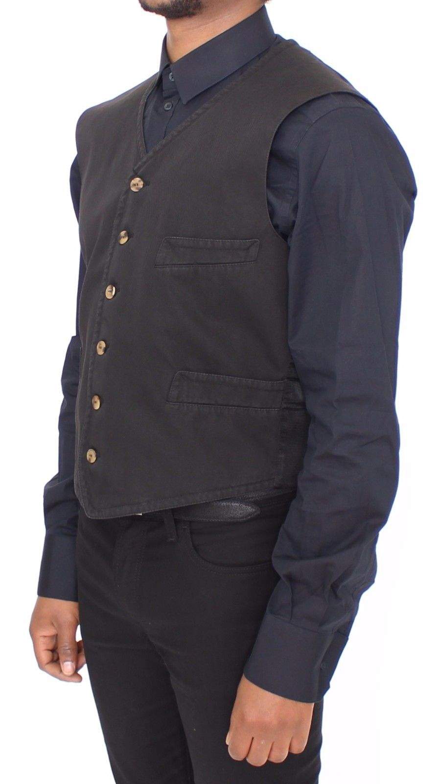 Dolce & Gabbana Black Cotton Viscose Dress Vest Blazer #men, Black, Brand_Dolce & Gabbana, Catch, Dolce & Gabbana, feed-agegroup-adult, feed-color-black, feed-gender-male, feed-size-IT44 | XS, feed-size-IT46 | S, feed-size-IT48 | M, feed-size-IT50 | L, Gender_Men, IT44 | XS, IT46 | S, IT48 | M, IT50 | L, Kogan, Vests - Men - Clothing at SEYMAYKA