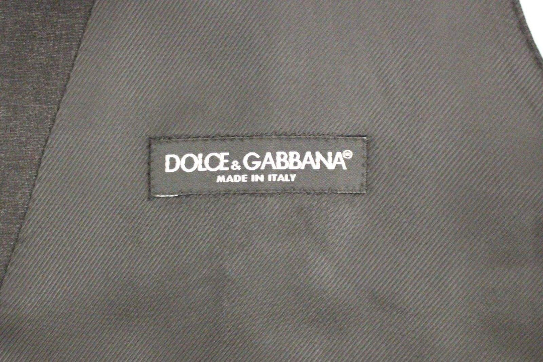 Dolce & Gabbana  Gray Slim Fit Button Front Dress Formal Vest #men, 48 | M, Brand_Dolce & Gabbana, Catch, Dolce & Gabbana, feed-agegroup-adult, feed-color-gray, feed-gender-male, feed-size-48 | M, Gender_Men, Gray, Kogan, Men - New Arrivals, Vests - Men - Clothing at SEYMAYKA