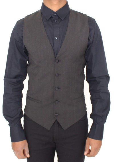 Dolce & Gabbana Gray Wool Stretch Dress Vest Blazer #men, Brand_Dolce & Gabbana, Catch, Dolce & Gabbana, feed-agegroup-adult, feed-color-gray, feed-gender-male, feed-size-IT44 | XS, feed-size-IT48 | M, feed-size-IT52 | XL, Gender_Men, Gray, IT44 | XS, IT48 | M, IT52 | XL, Kogan, Men - New Arrivals, Vests - Men - Clothing at SEYMAYKA
