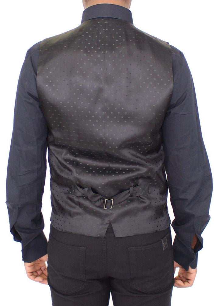 Dolce & Gabbana  Black Wool Silk Stretch Dress Vest Blazer #men, Black, Brand_Dolce & Gabbana, Catch, Dolce & Gabbana, feed-agegroup-adult, feed-color-black, feed-gender-male, feed-size-IT48 | M, Gender_Men, IT48 | M, Kogan, Men - New Arrivals, Vests - Men - Clothing at SEYMAYKA