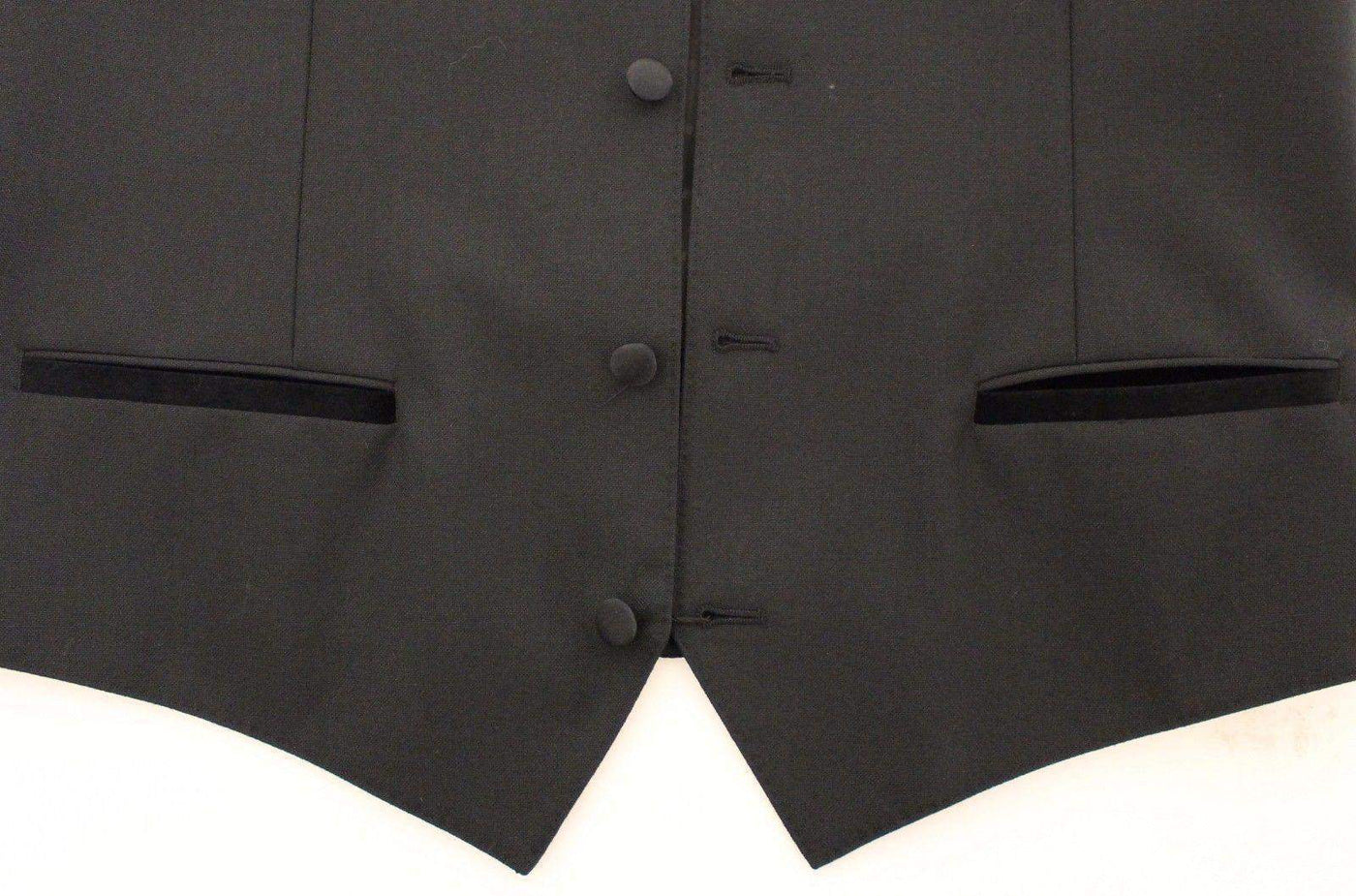 Dolce & Gabbana  Black Wool Silk Stretch Dress Vest Blazer #men, Black, Brand_Dolce & Gabbana, Catch, Dolce & Gabbana, feed-agegroup-adult, feed-color-black, feed-gender-male, feed-size-IT48 | M, Gender_Men, IT48 | M, Kogan, Men - New Arrivals, Vests - Men - Clothing at SEYMAYKA