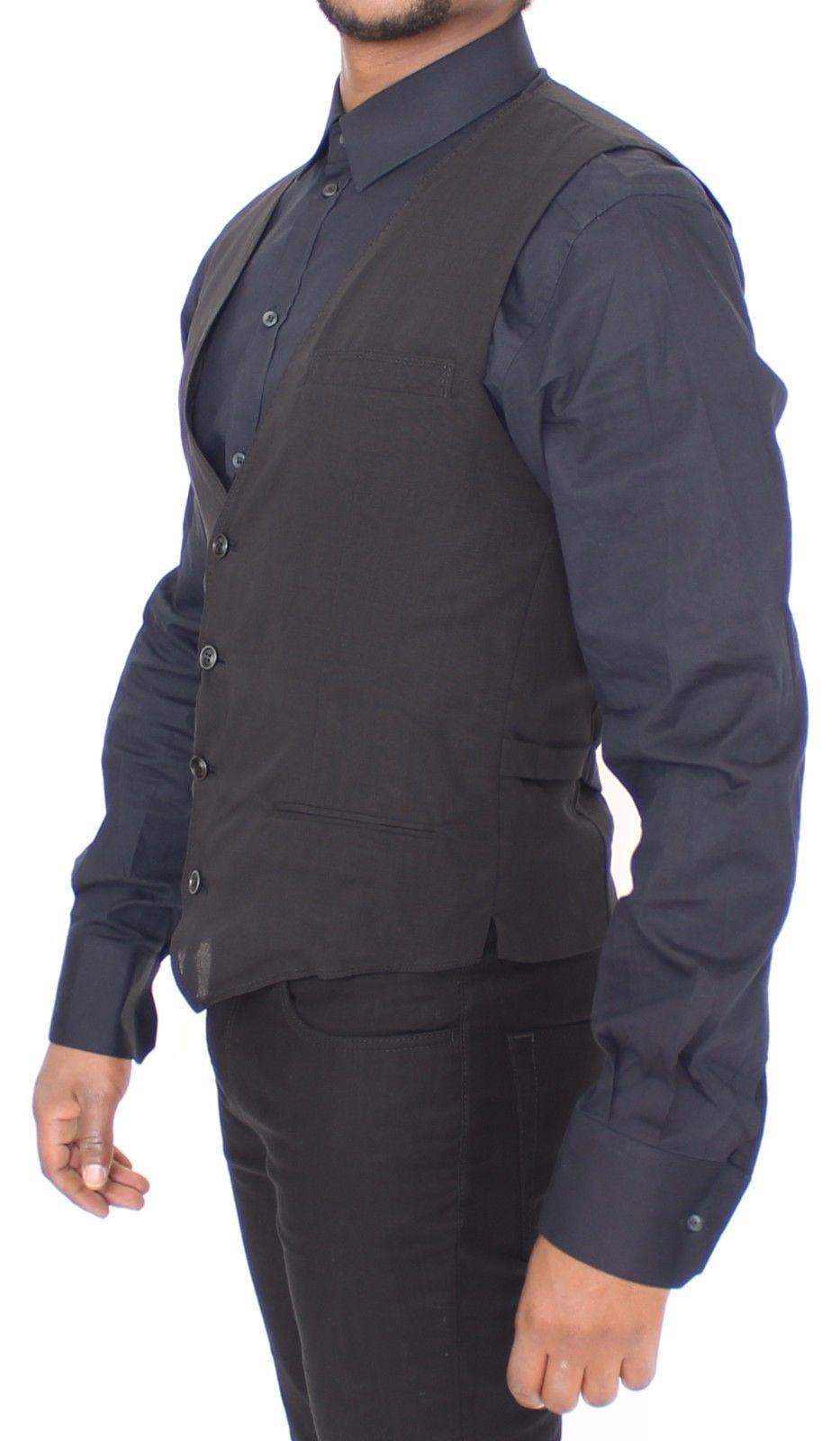 Dolce & Gabbana  Black Wool Formal Dress Vest Gilet Jacket #men, Black, Brand_Dolce & Gabbana, Catch, Dolce & Gabbana, feed-agegroup-adult, feed-color-black, feed-gender-male, feed-size-IT46 | S, Gender_Men, IT46 | S, Kogan, Vests - Men - Clothing at SEYMAYKA