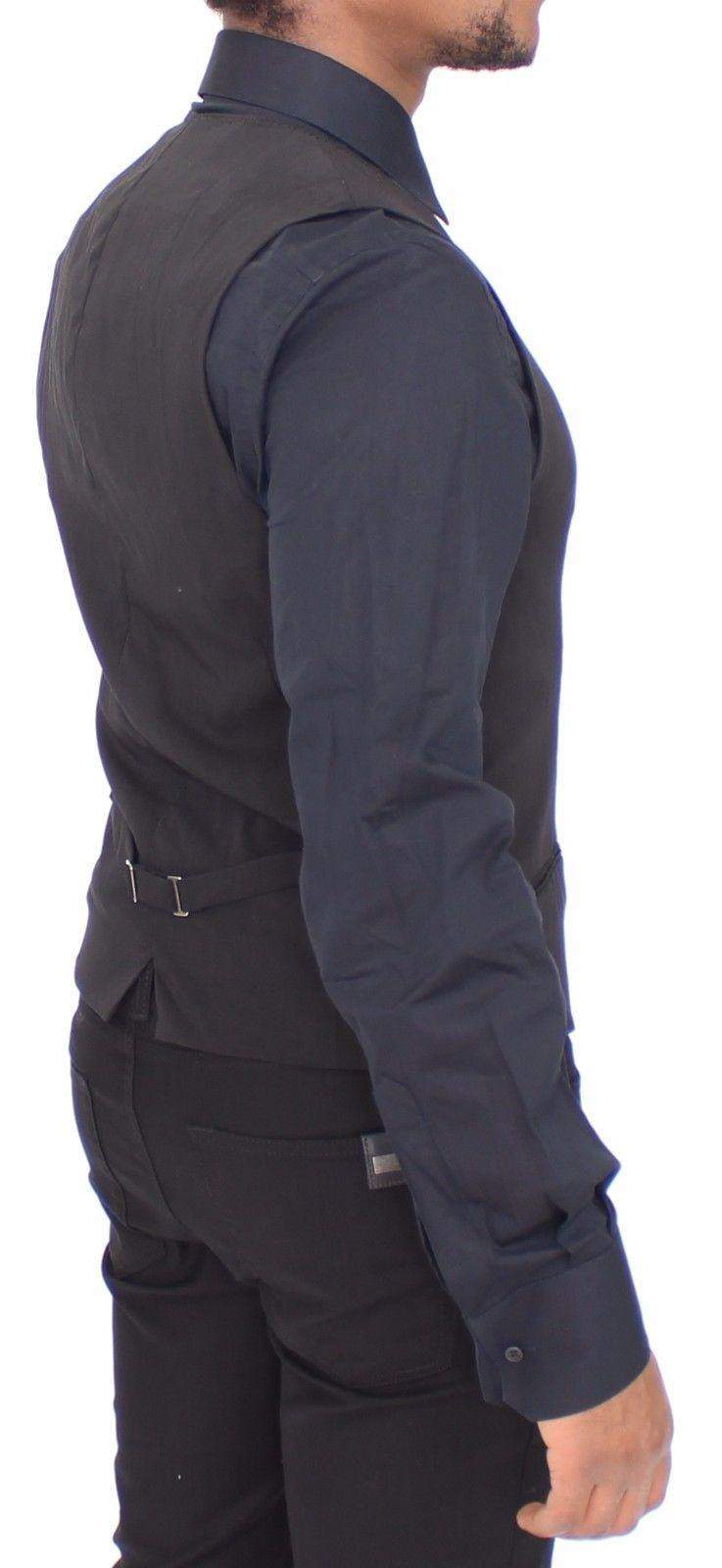 Dolce & Gabbana  Black Wool Formal Dress Vest Gilet Jacket #men, Black, Brand_Dolce & Gabbana, Catch, Dolce & Gabbana, feed-agegroup-adult, feed-color-black, feed-gender-male, feed-size-IT46 | S, Gender_Men, IT46 | S, Kogan, Vests - Men - Clothing at SEYMAYKA