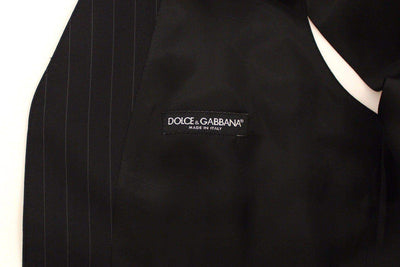 Dolce & Gabbana  Black Striped Wool Silk Dress Vest Gilet #men, Black, Brand_Dolce & Gabbana, Catch, Dolce & Gabbana, feed-agegroup-adult, feed-color-black, feed-gender-male, feed-size-IT44 | XS, Gender_Men, IT44 | XS, Kogan, Vests - Men - Clothing at SEYMAYKA