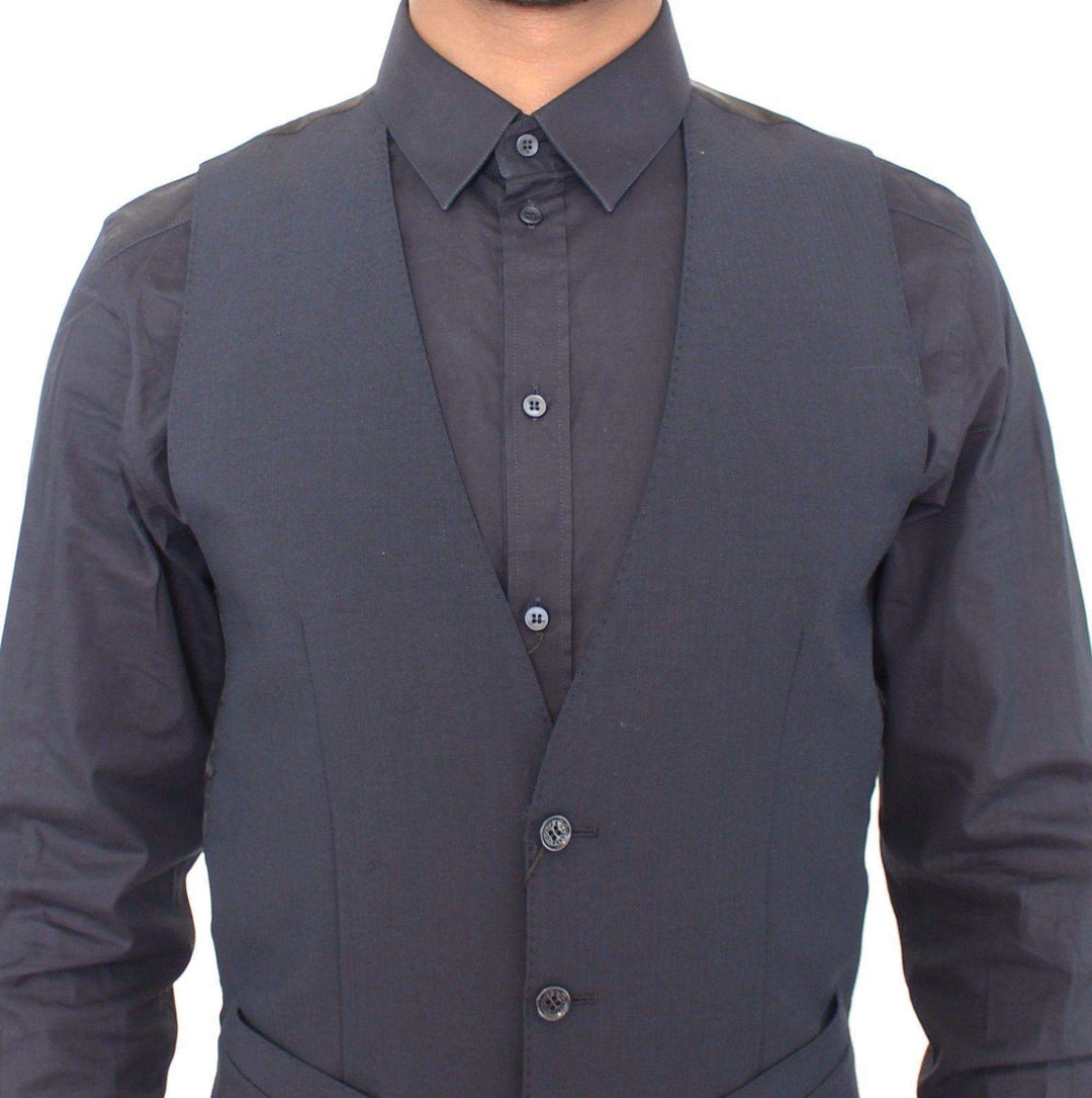 Dolce & Gabbana  Blue Wool Formal Dress Vest Gilet #men, Blue, Brand_Dolce & Gabbana, Catch, Dolce & Gabbana, feed-agegroup-adult, feed-color-blue, feed-gender-male, feed-size-IT44 | XS, Gender_Men, IT44 | XS, Kogan, Men - New Arrivals, Vests - Men - Clothing at SEYMAYKA