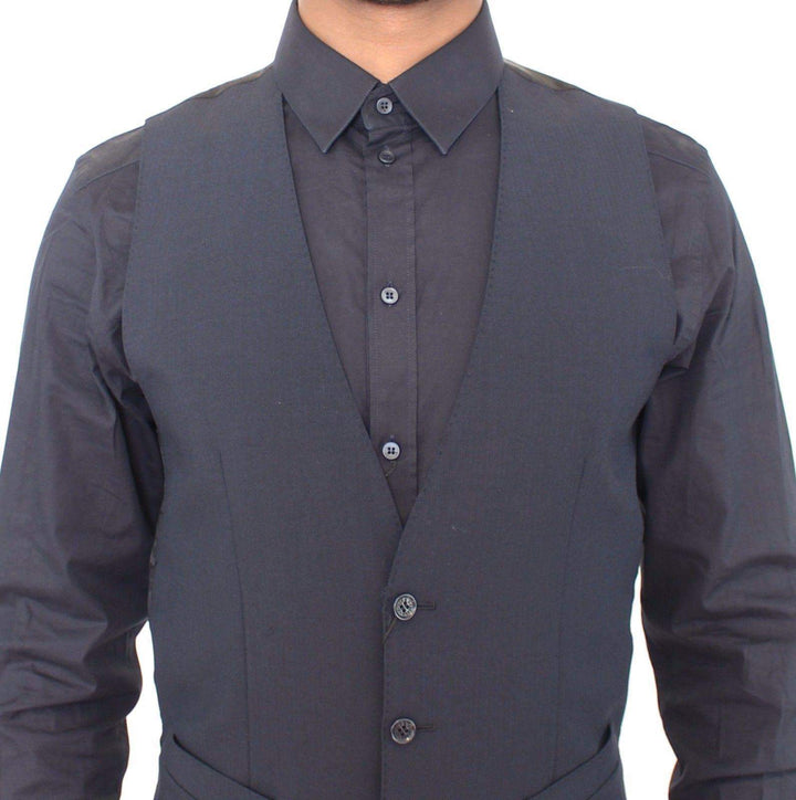Dolce & Gabbana  Blue Wool Formal Dress Vest Gilet #men, Blue, Brand_Dolce & Gabbana, Catch, Dolce & Gabbana, feed-agegroup-adult, feed-color-blue, feed-gender-male, feed-size-IT44 | XS, Gender_Men, IT44 | XS, Kogan, Men - New Arrivals, Vests - Men - Clothing at SEYMAYKA